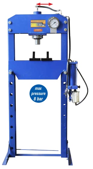 HIDRAULINIS-PNEUMATINIS PRESAS SU MANOMETRU 30T Spin (03.031.32LT, SPIN)