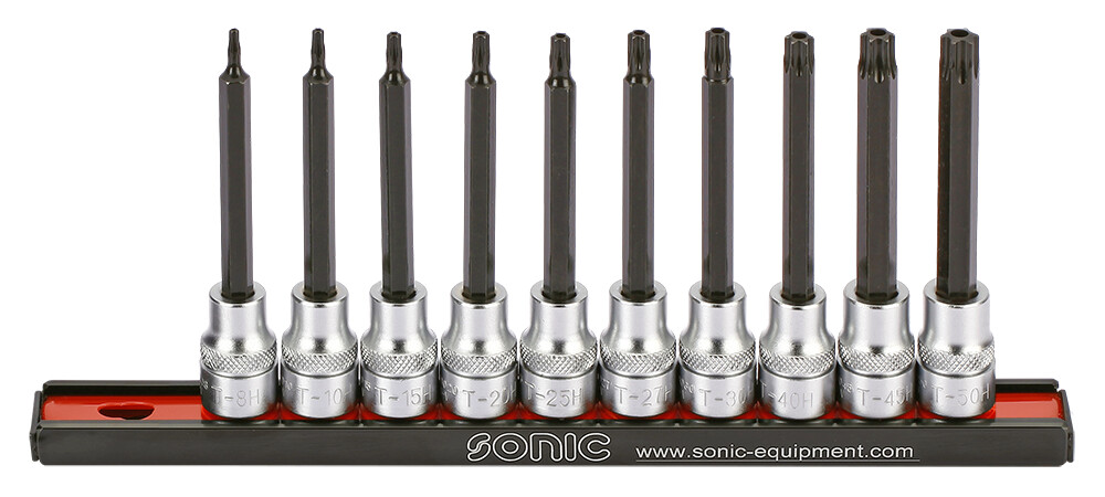 Tamper-proof TORX bit socket set 3/8 inch, 10 pcs (201013, SONIC)