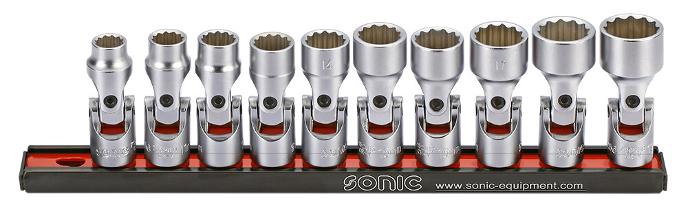Universal 12-point sockets 3/8 set, 10 pcs (201014, SONIC)