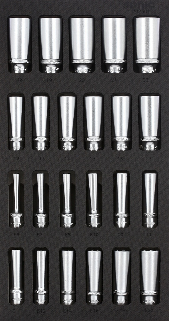 Socket Set for Trolley 3/8", 23 pcs (202301, SONIC)