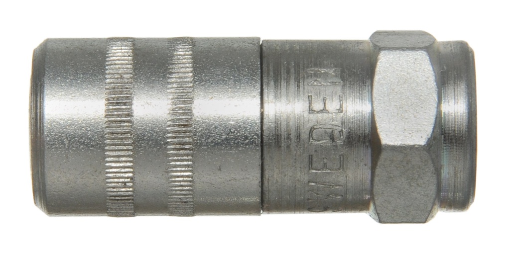 Tepimo antgalio jungtis Ø15 mm, 4 žnyplės, su atbuliniu vožtuvu, G1/8 col. (vid.) (26723, EUROLUBE)