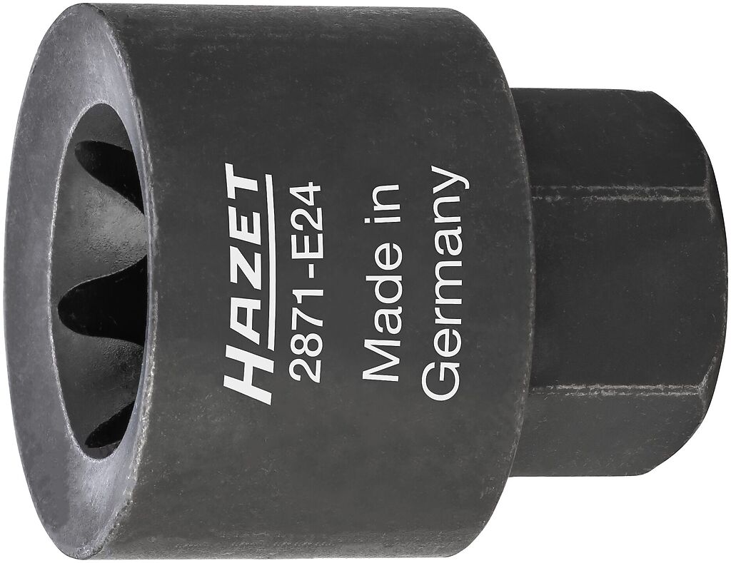 Stabdžių apkabos galvutė E24, 22 mm išorinis šešiabriaunis (2871-E24, HAZET)