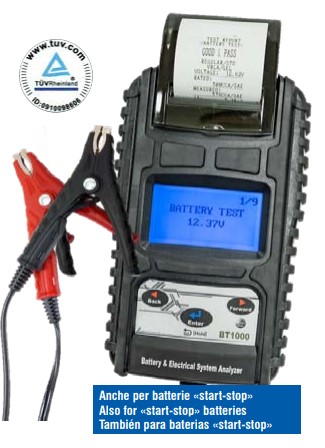 Skaitmeninis akumuliatoriaus / įkrovimo / užvedimo sistemos testeris su spausdintuvu (04.003.14, MARCO TOOLS)