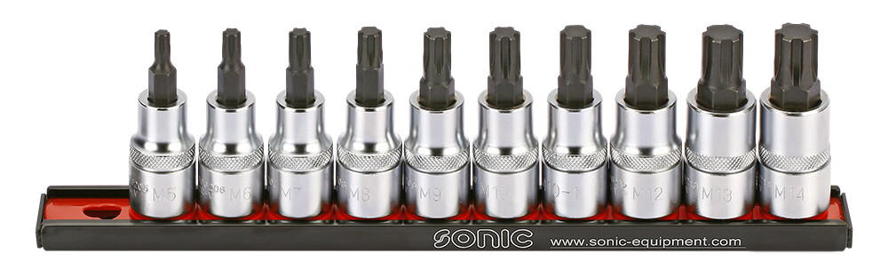 Ribe bit socket set, 1/2 in. drive, 10 pcs (301008, SONIC)