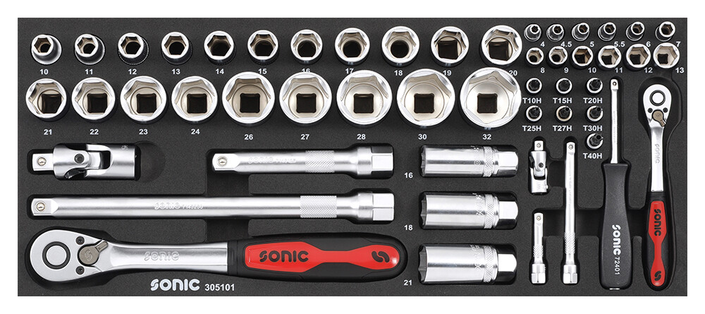 Socket Set for Tool Box (51 pcs) (305101, SONIC)