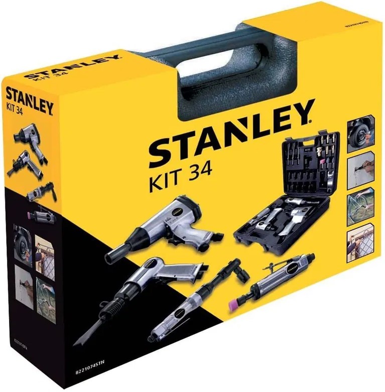 Pneumatic tool kit with accessories STANLEY, 6 bar, 34 pieces (STANLEY Kit 34)