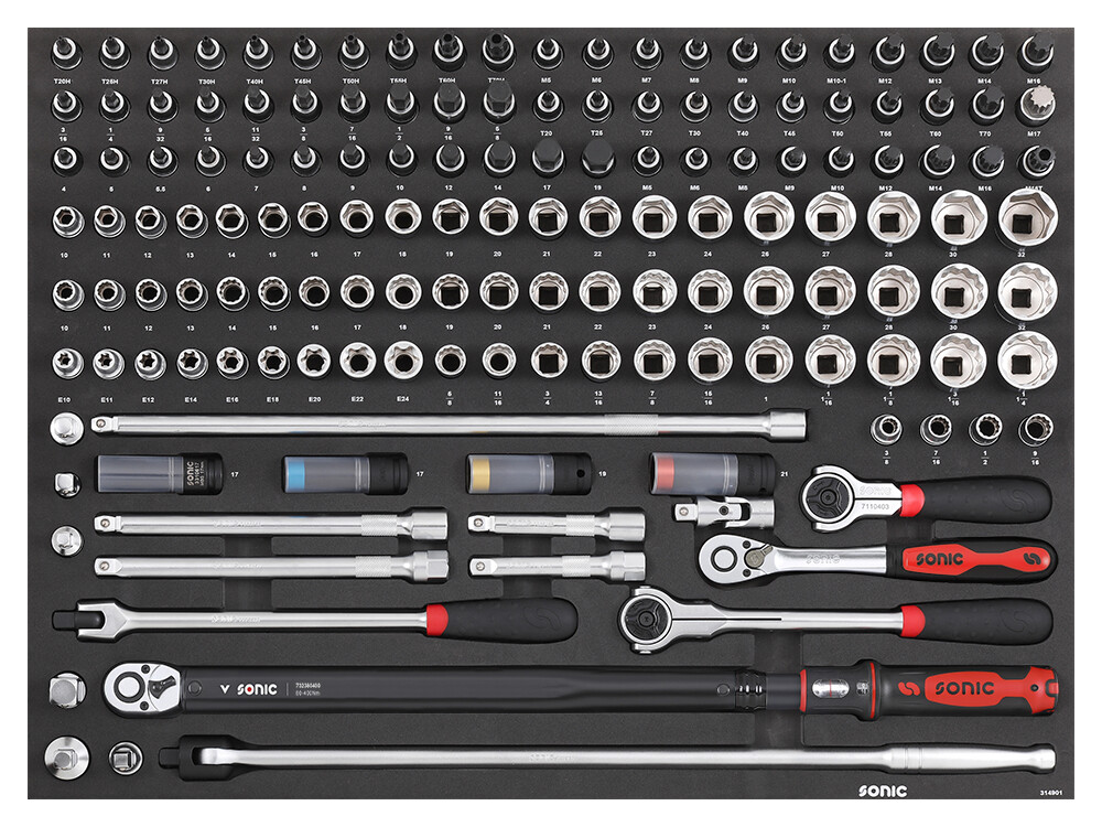 Tool set 1/2" for trolleys, 149 pcs (314901, SONIC)