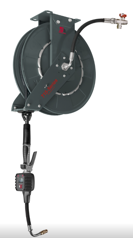 T15 Hose Reel kit Oil - 15m x 1/2" with digital meter (317-06, EUROLUBE EQUIPMENT)