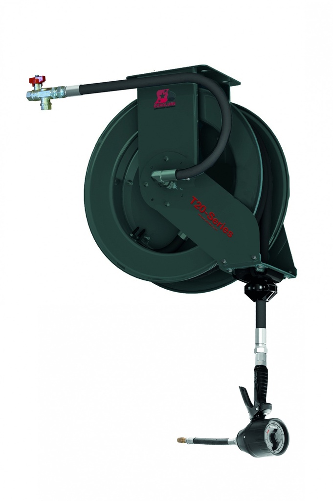 T20 Oil Hose Reel Kit, 20 m x 1/2 in., with Mechanical Meter (317-09, EUROLUBE)