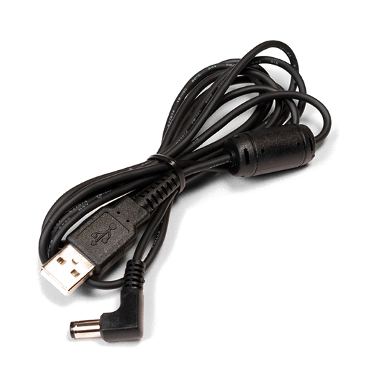 Kabelis USB A – kampinis cilindrinis kištukas 5,5/2,1 mm, 2 m (TA531, PICO)