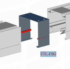 ETL rail joint kit for the exhaust extraction system (ETL-FSG, CORAL)