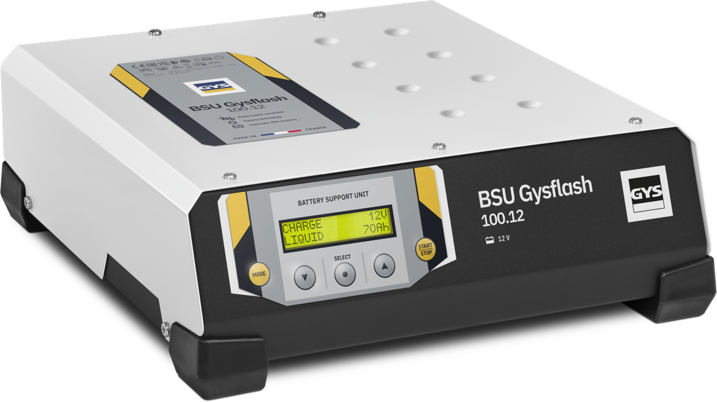 GYSFLASH 100.12 HF battery charger, 5 m cables – UK (029002, GYS)