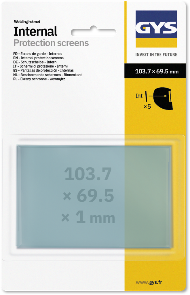 Inner protective lenses 103.7 × 69.5 mm (ZEUS/ERGOTECH) (043695, GYS)