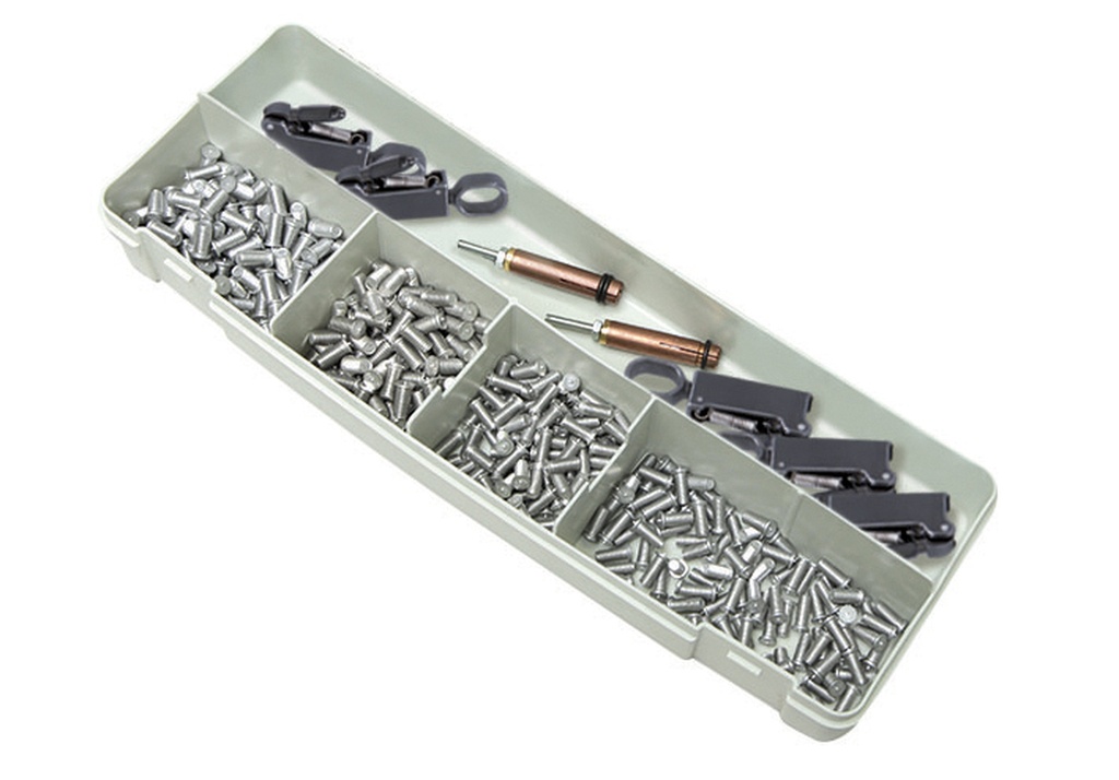 Aluminium studs box Ø5 and Ø6 mm (048195, GYS)