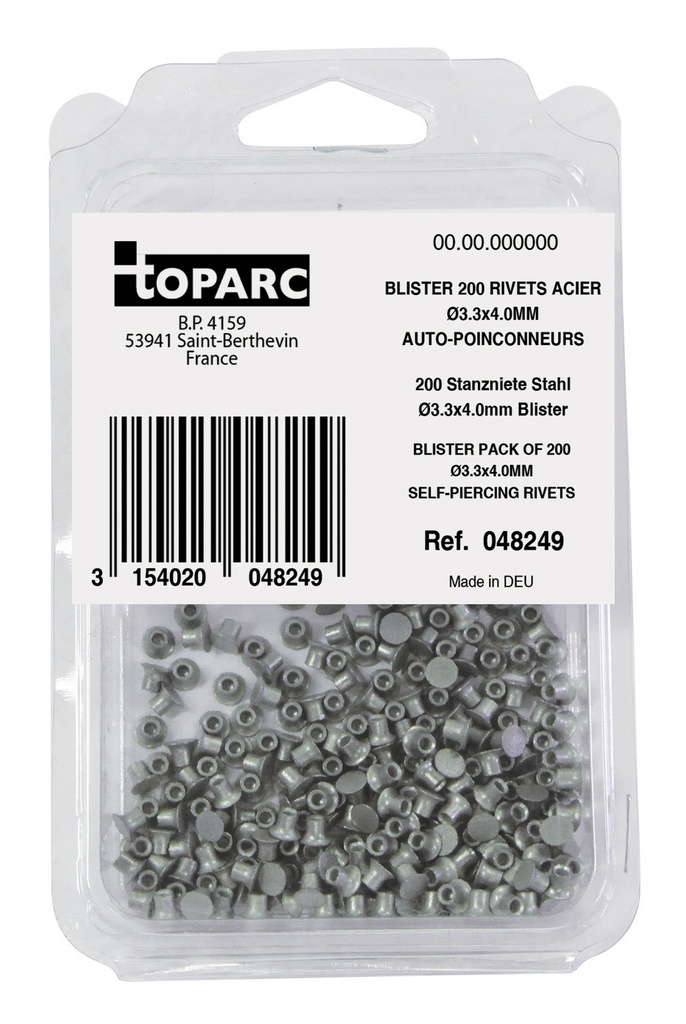 Self-drilling steel rivets Ø3.3×4.0 mm, 200 pcs (048249, GYS)