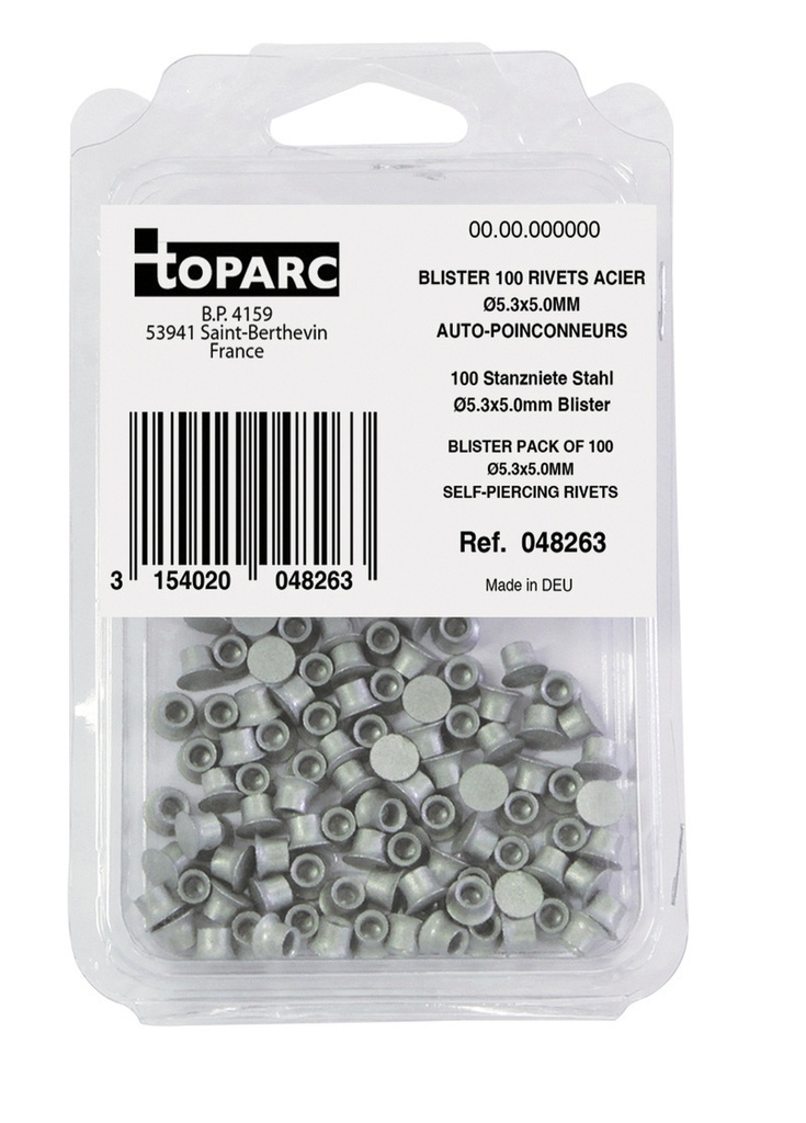 Self-drilling steel rivets Ø5.3 × 5.0 mm, 100 pcs (048263, GYS)