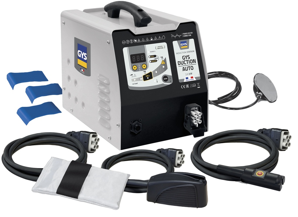 Indukcinis kaitintuvas GYSDUCTION AUTO BODY SHOP (generatorius + 3 induktoriai + atramos + pedalas) (048799, GYS)