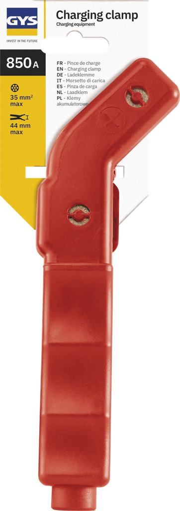 CURVED INSULATED CLAMP 850A RED - on card (053816, GYS)