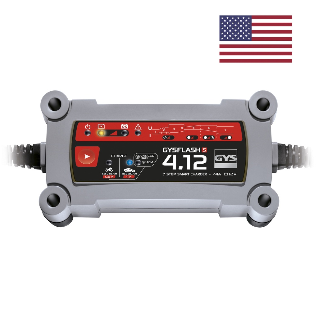 Akumulatoru lādētājs GYSFLASH S 4.12 - 110V - US (072701, GYS)