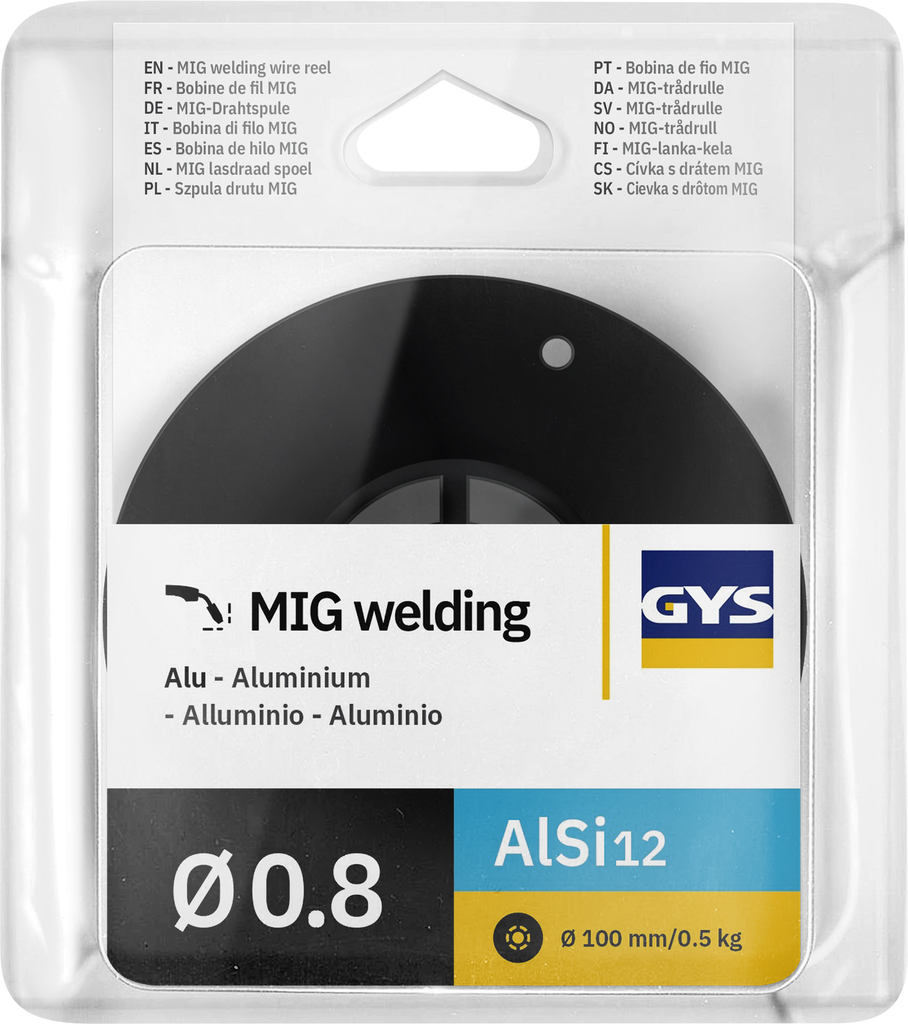 MIG viela ritė, AlSi12 Ø0,8 - 0,5 kg D100 - ER4047 / S Al 4047 (086678, GYS)