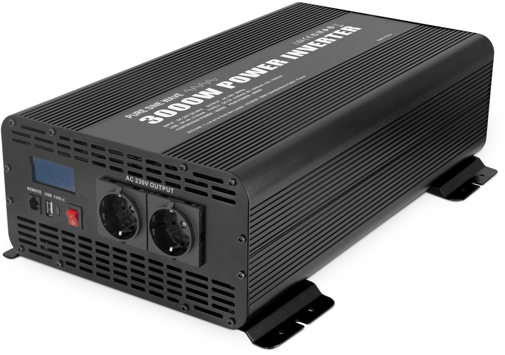 Sprieguma pārveidotājs PSW 3000W - 24V - ar tālvadības ekrānu (089860, GYS)