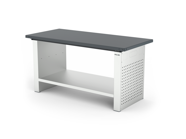 MONO workbench, fixed height, closed sides, flat top, shelf 600 mm, 1500 mm, Filcar (ELFC-150-A2G, FILCAR)
