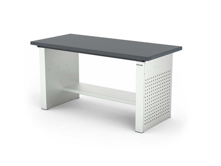 MONO workbench, fixed height, closed sides, flat top, shelf 300 mm, 1500 mm, Filcar (ELFC-150-A2M, FILCAR)