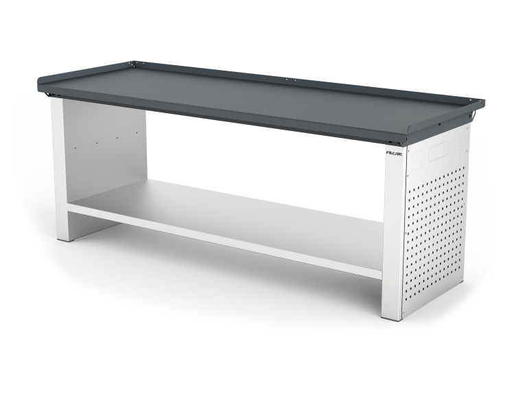 MONO workbench, fixed height, closed sides, anti-fall top, shelf 600 mm, 2000 mm, Filcar (ELFC-200-A1G, FILCAR)