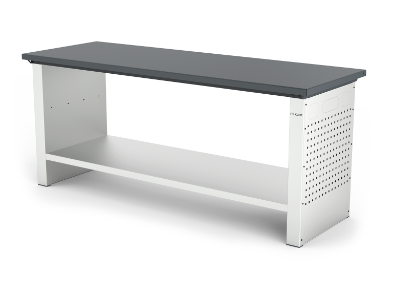 MONO workbench, fixed height, closed sides, flat top, shelf 600 mm, 2000 mm, Filcar (ELFC-200-A2G, FILCAR)