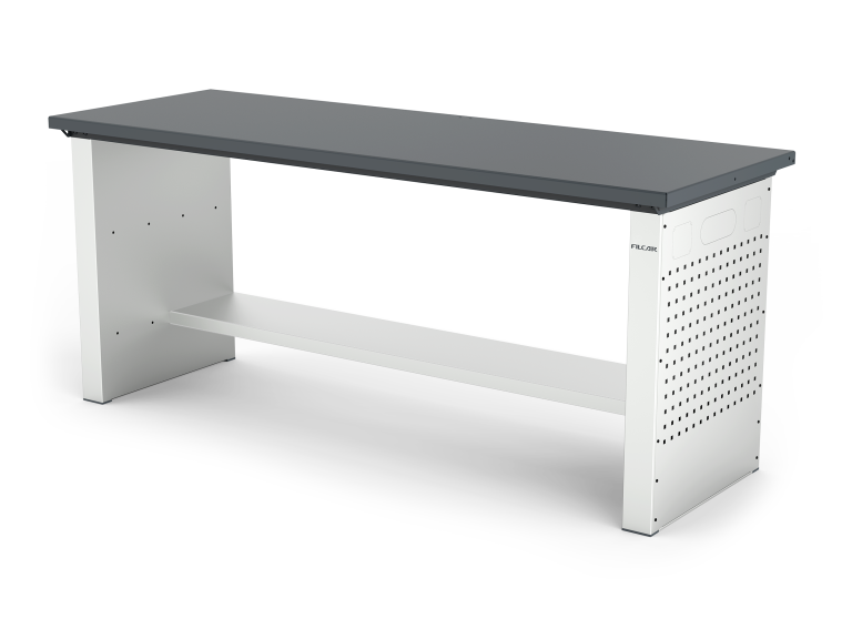 MONO workbench, fixed height, closed sides, flat top, shelf 300 mm, 2000 mm, Filcar (ELFC-200-A2M, FILCAR)