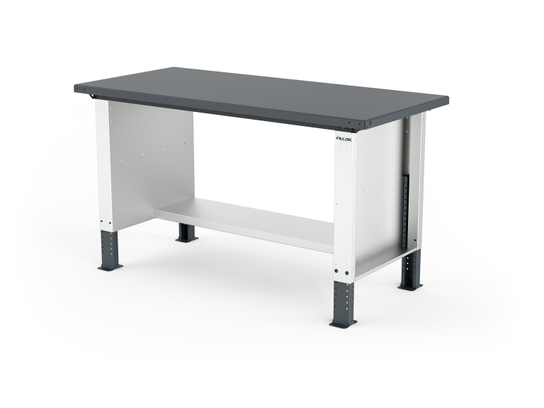 MONO workbench, adjustable height, standard sides, flat top, shelf 300 mm, 1500 mm, Filcar (ELRA-150-A2M, FILCAR)