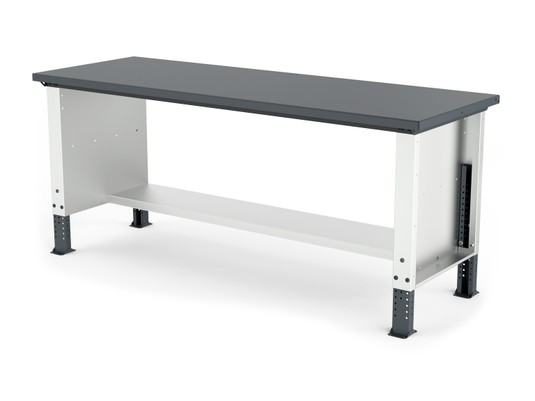MONO workbench, adjustable height, standard sides, flat top, shelf 300 mm, 2000 mm, Filcar (ELRA-200-A2M, FILCAR)