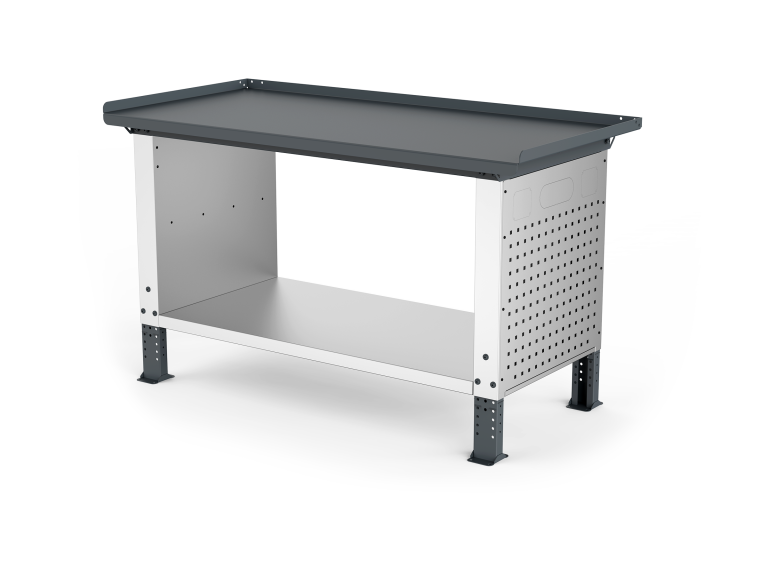 MONO workbench, adjustable height, closed sides, anti-fall top, shelf 600 mm, 1500 mm, Filcar (ELRC-150-A1G, FILCAR)