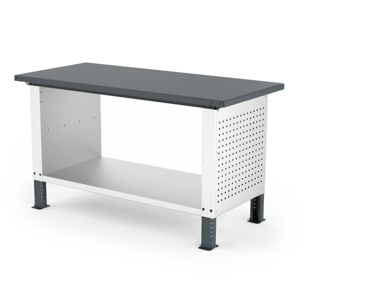 MONO workbench, adjustable height, closed sides, flat top, shelf 600 mm, 1500 mm, Filcar (ELRC-150-A2G, FILCAR)