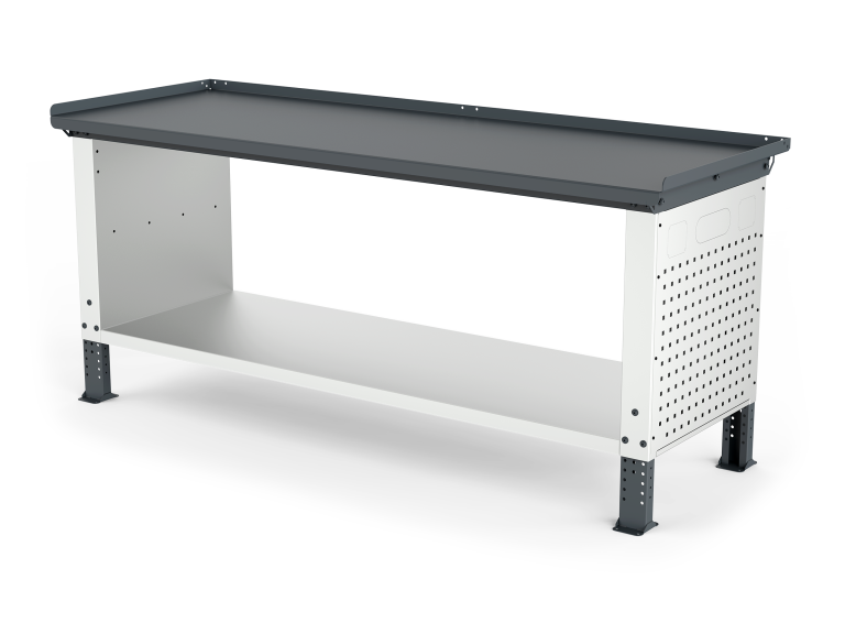 MONO workbench, adjustable height, closed sides, anti-fall top, shelf 600 mm, 2000 mm, Filcar (ELRC-200-A1G, FILCAR)