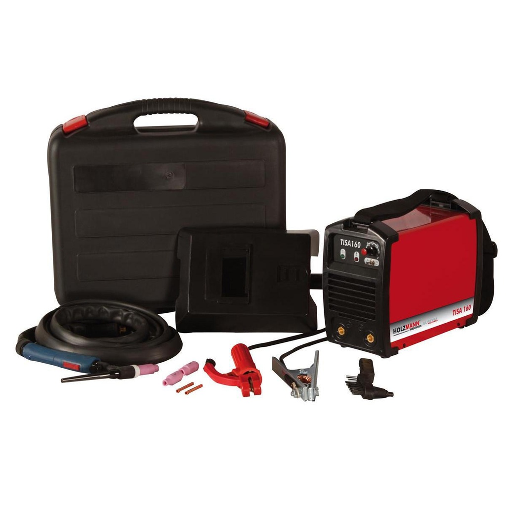 DC MMA / lift TIG welding inverter with case (TISA160, HOLZMANN)