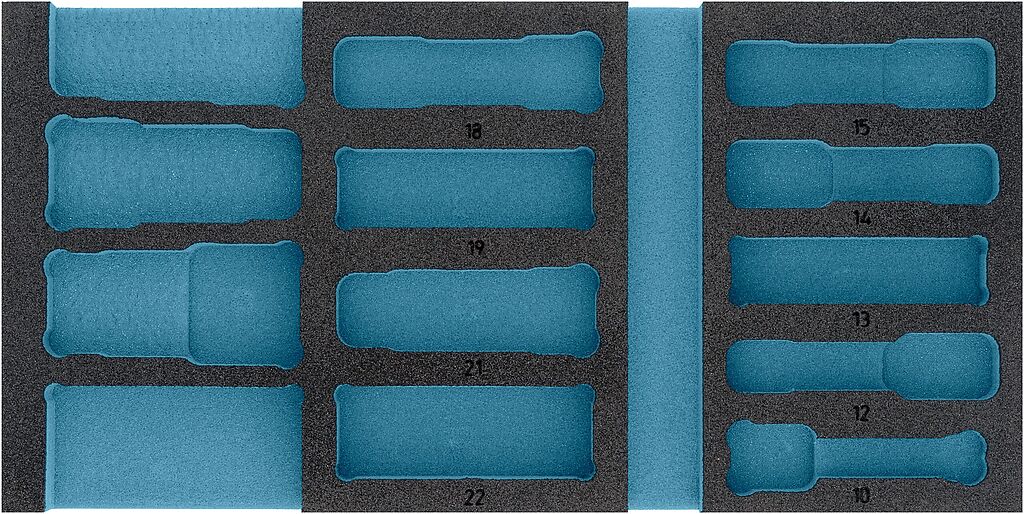 Divkomponentu putu ieliktnis instrumentiem 349×177×40 mm (163-459L, HAZET)