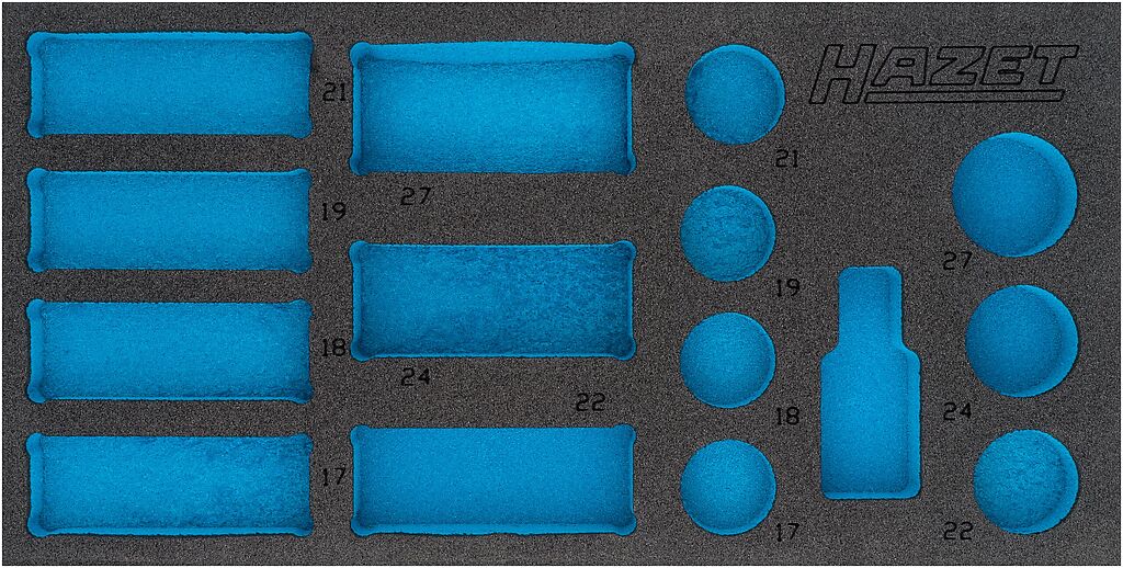 Dvikomponentis putų įdėklas įrankiams 345×177×38 mm (163-463L, HAZET)
