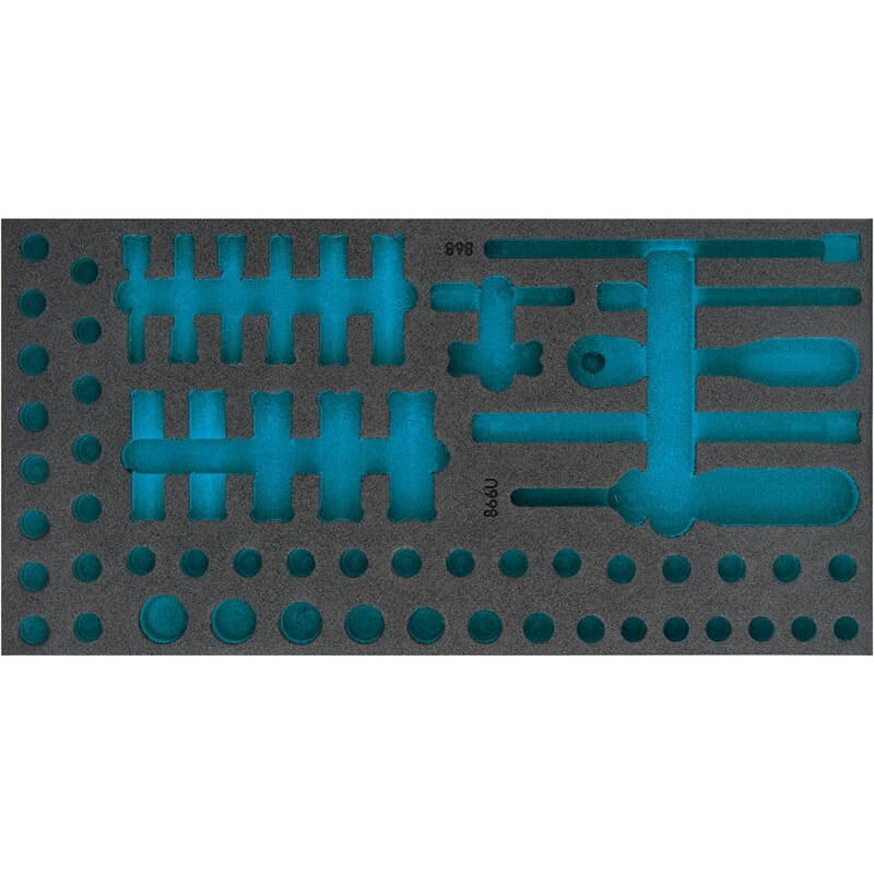 Dvikomponentis putų įdėklas įrankiams 348×177×38 mm (163-490L, HAZET)