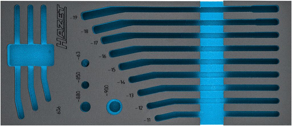 Dvikomponentis putų įdėklas įrankiams 400×177×80 mm (163-515L, HAZET)