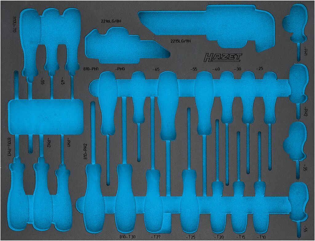 Dvikomponentis putų įdėklas įrankiams 520×400×40 mm (163-526L, HAZET)