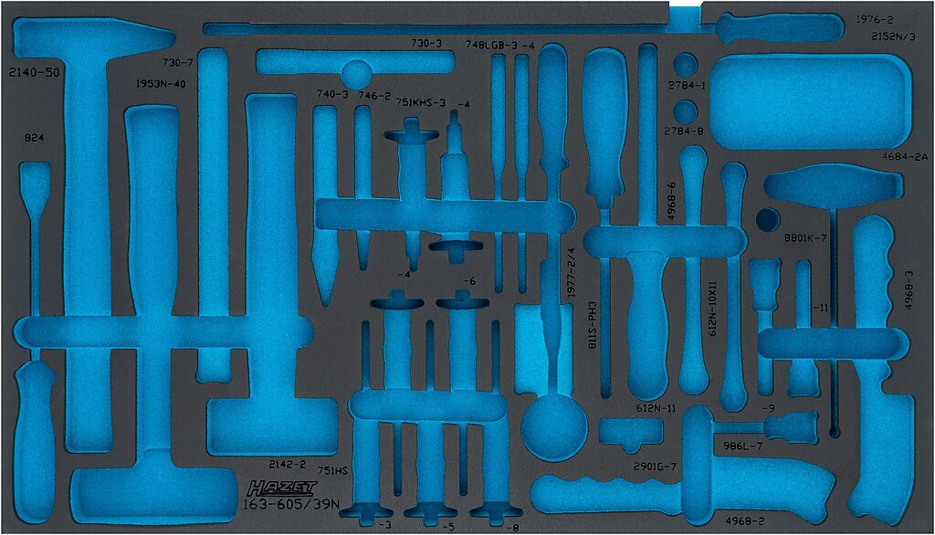 Two-component foam tool insert 695×396×35 mm (163-605LN, HAZET)