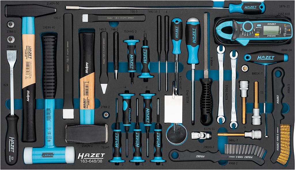 Įrankių rinkinys, 38 vnt. (163-648/38, HAZET)