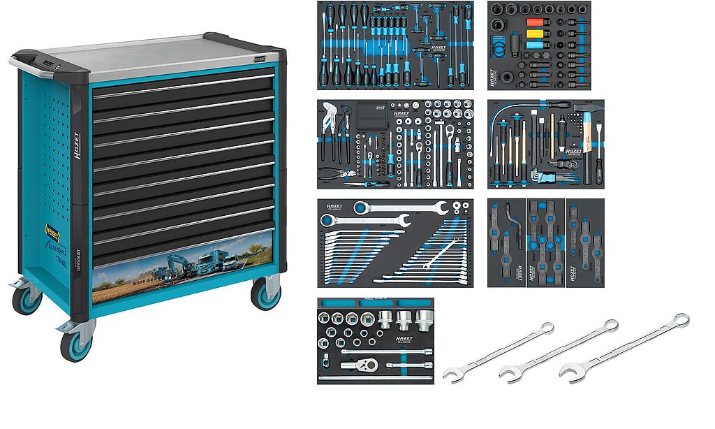 Tool trolley Assistent® 179NXXL, assortment, L x W x H: 1133 mm x 518 mm x 1020 mm, 388-pieces (179NXL-8/388, HAZET)