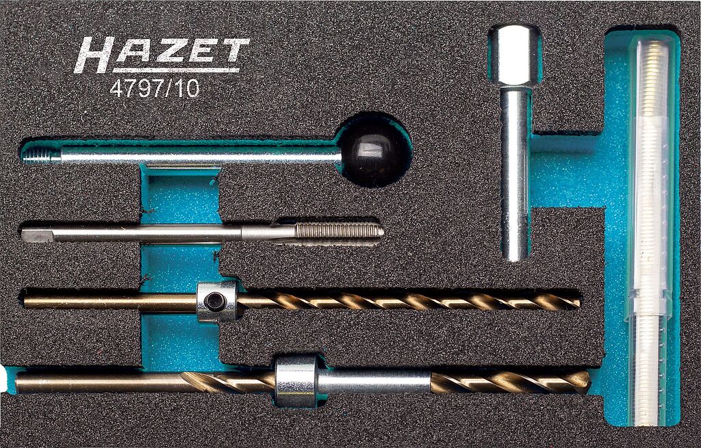 Thread repair tool set for injector fastening screw (4797/10, HAZET)