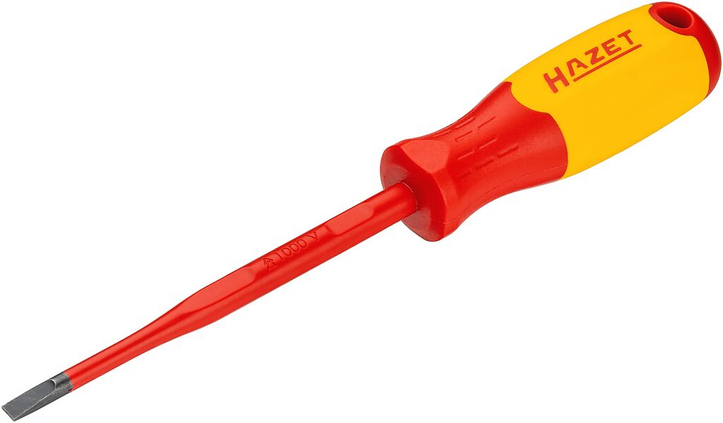 Screwdriver for electricians, with protective insulation, Size 1 x 5.5 mm (811KV-55, HAZET)