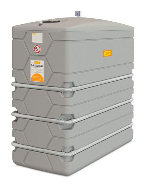 CUBE Slimline 2000 l diesel tank with collection sump (11664, CEMO)