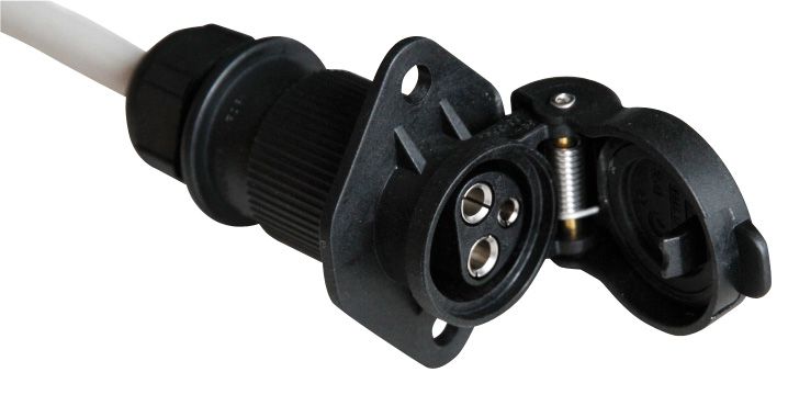 Kontaktligzda DIN 9680, 3 kontaktu, 6–24 V, līdz 25 A, IP54 (10230, CEMO)