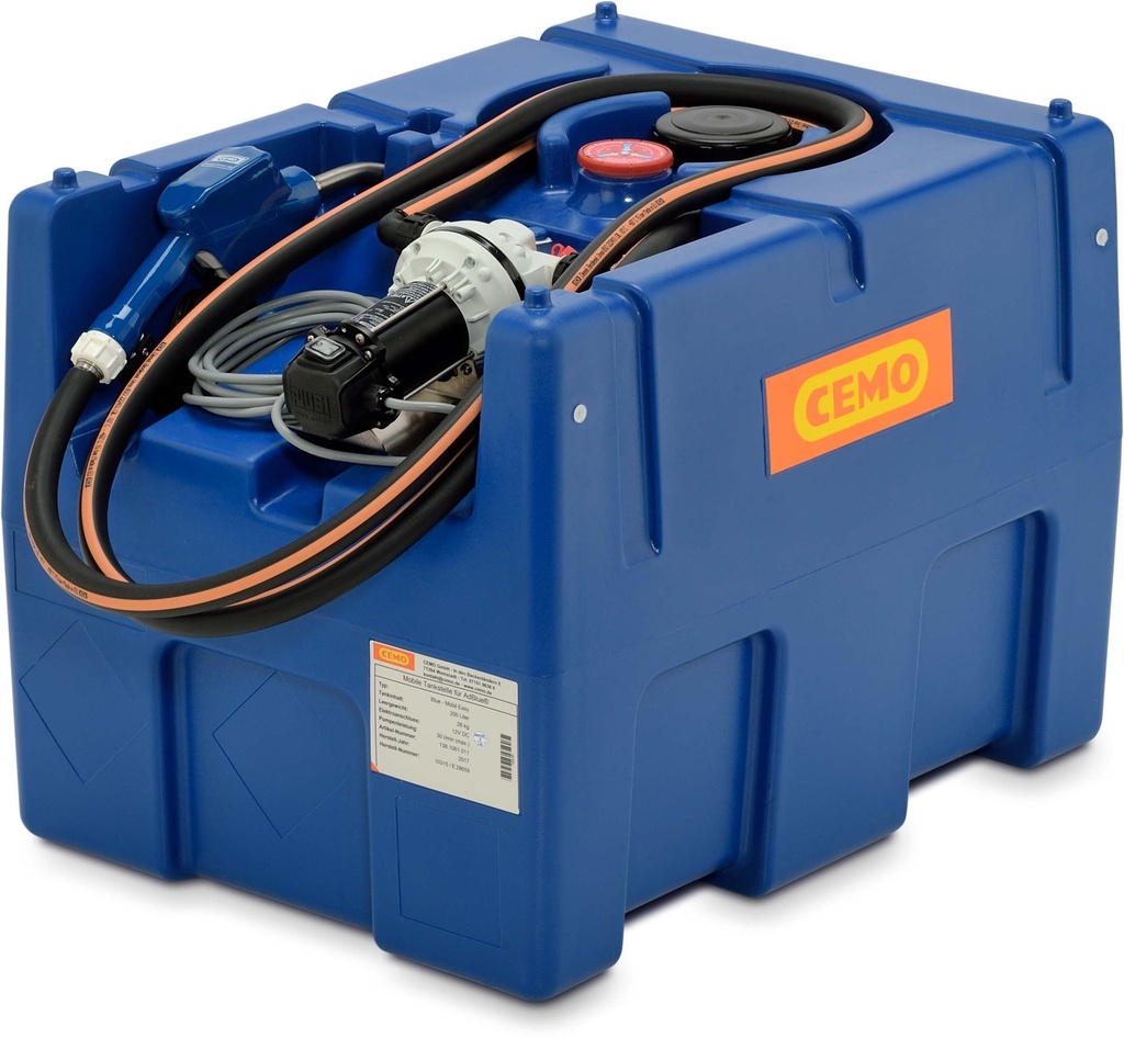 CEMO Blue-Mobile Easy 200 l AdBlue® išdavimo įrenginys, 12 V, 25 l/min, automatinis antgalis, be dangčio (10197, CEMO)