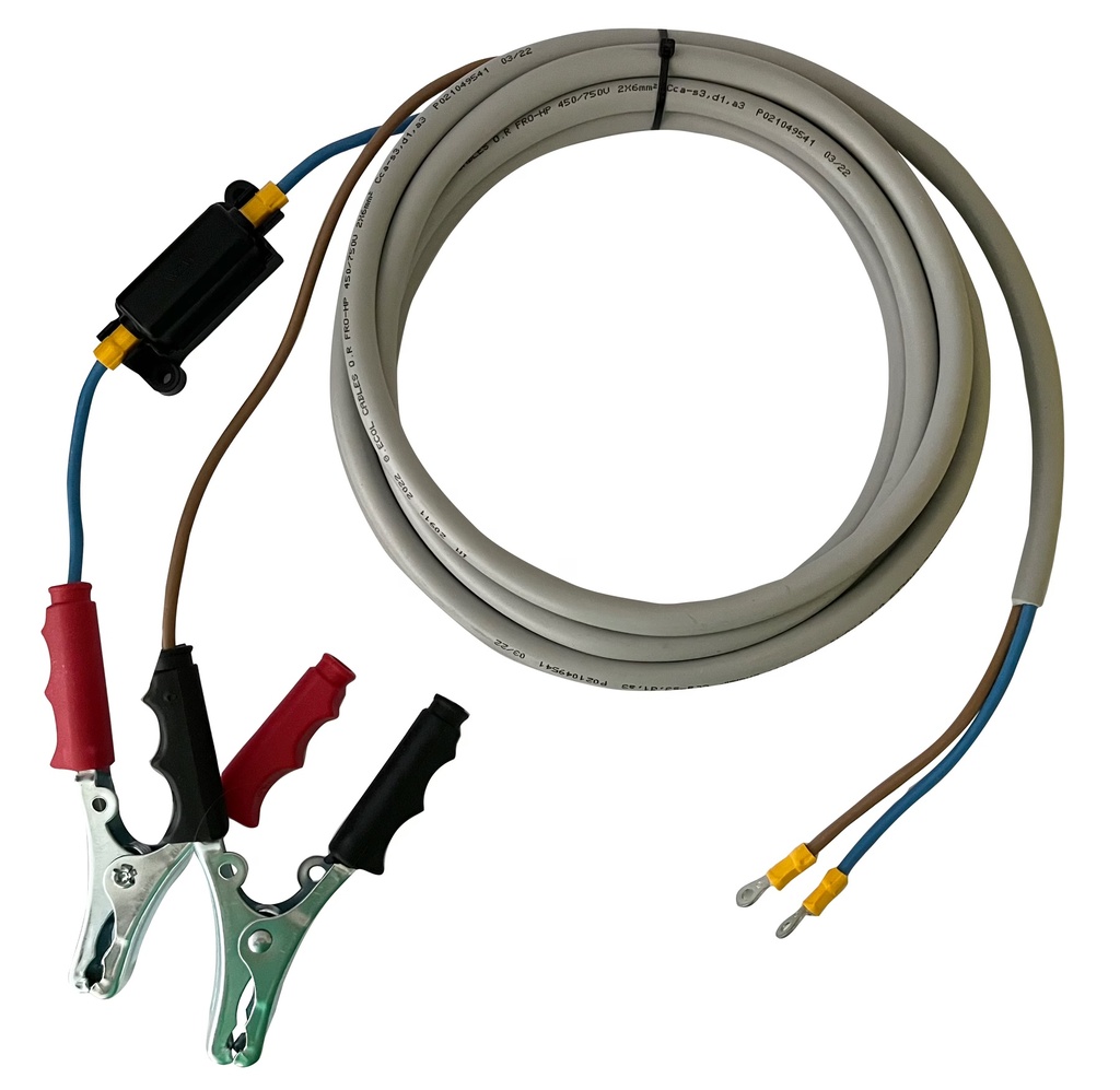 Cable 4 m, with fuse and binding posts, for 12V electronic pump (91021, CEMO)
